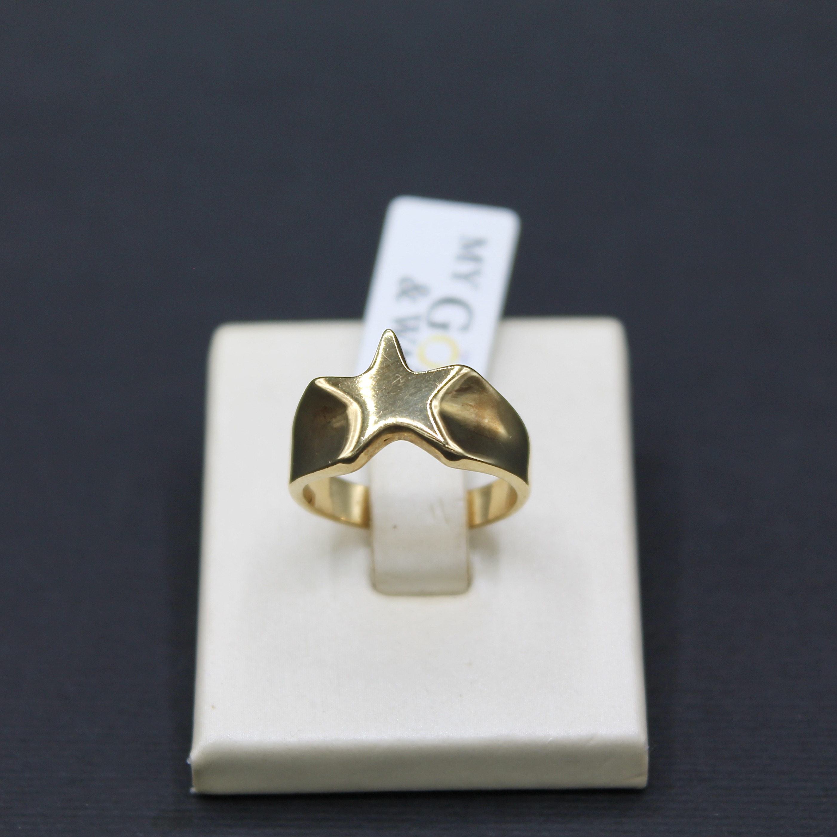Anello stella oro giallo 18k