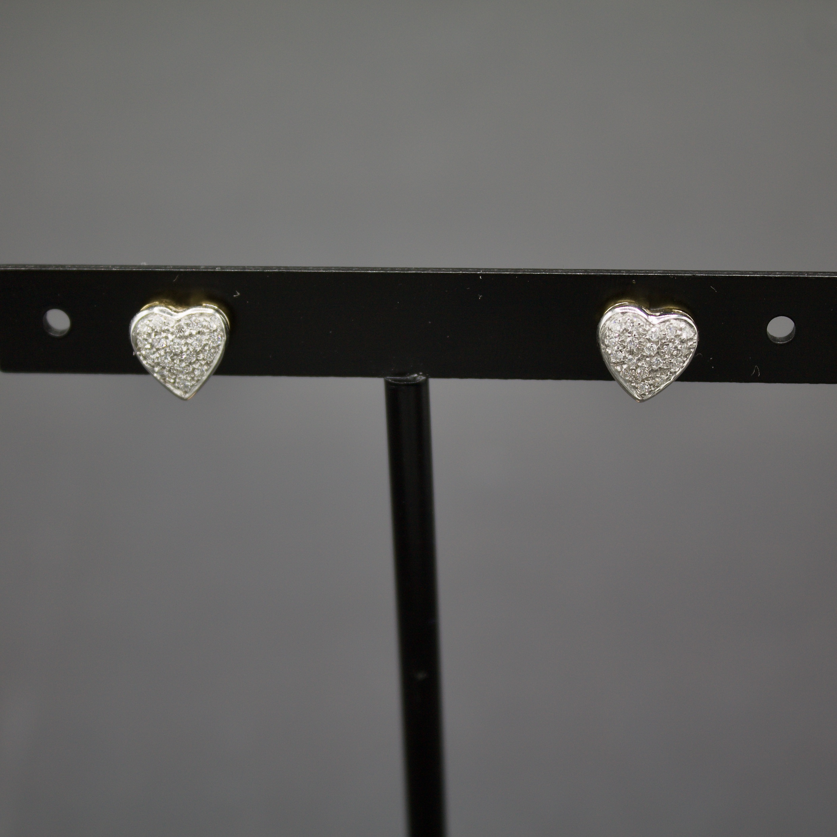 orecchini a cuore oro giallo e bianco 18k con diamanti